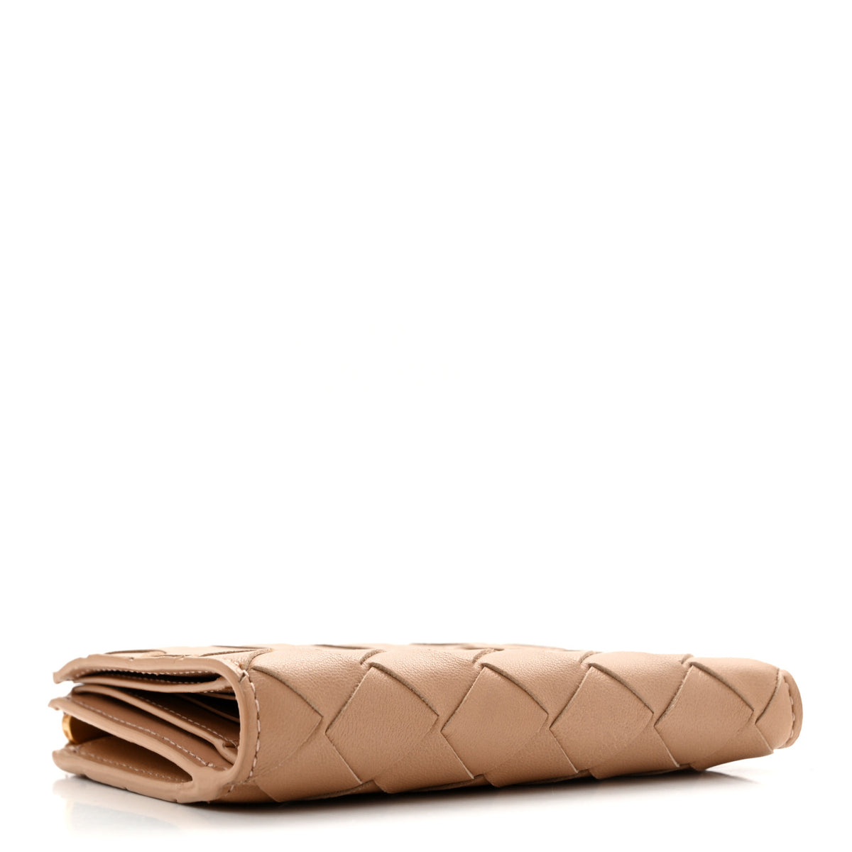 Nappa Intrecciato Small Bi-fold Zip Wallet Porridge