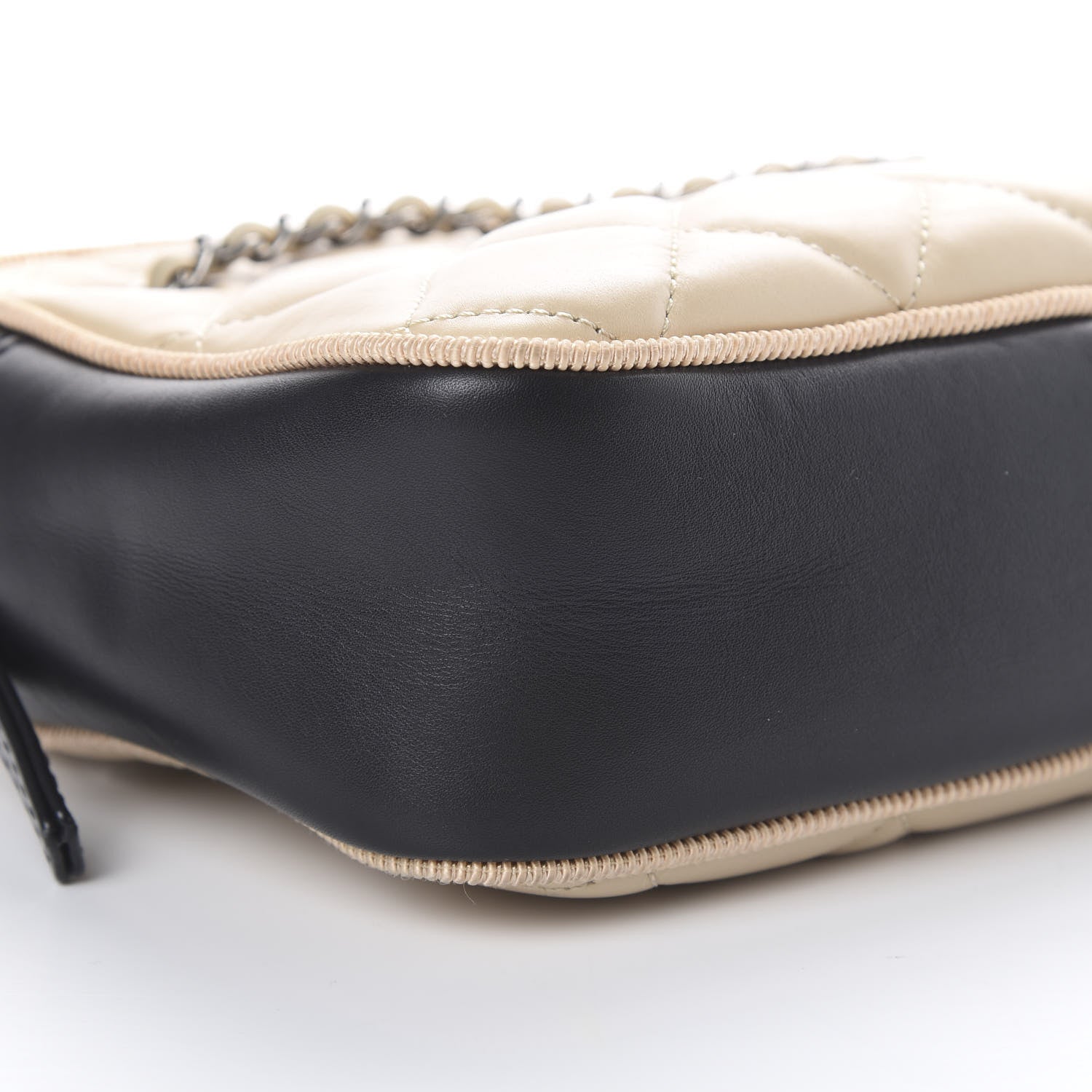 Chanel Lambskin Quilted Small Ballerine Camera Case Black Beige 8 of 12