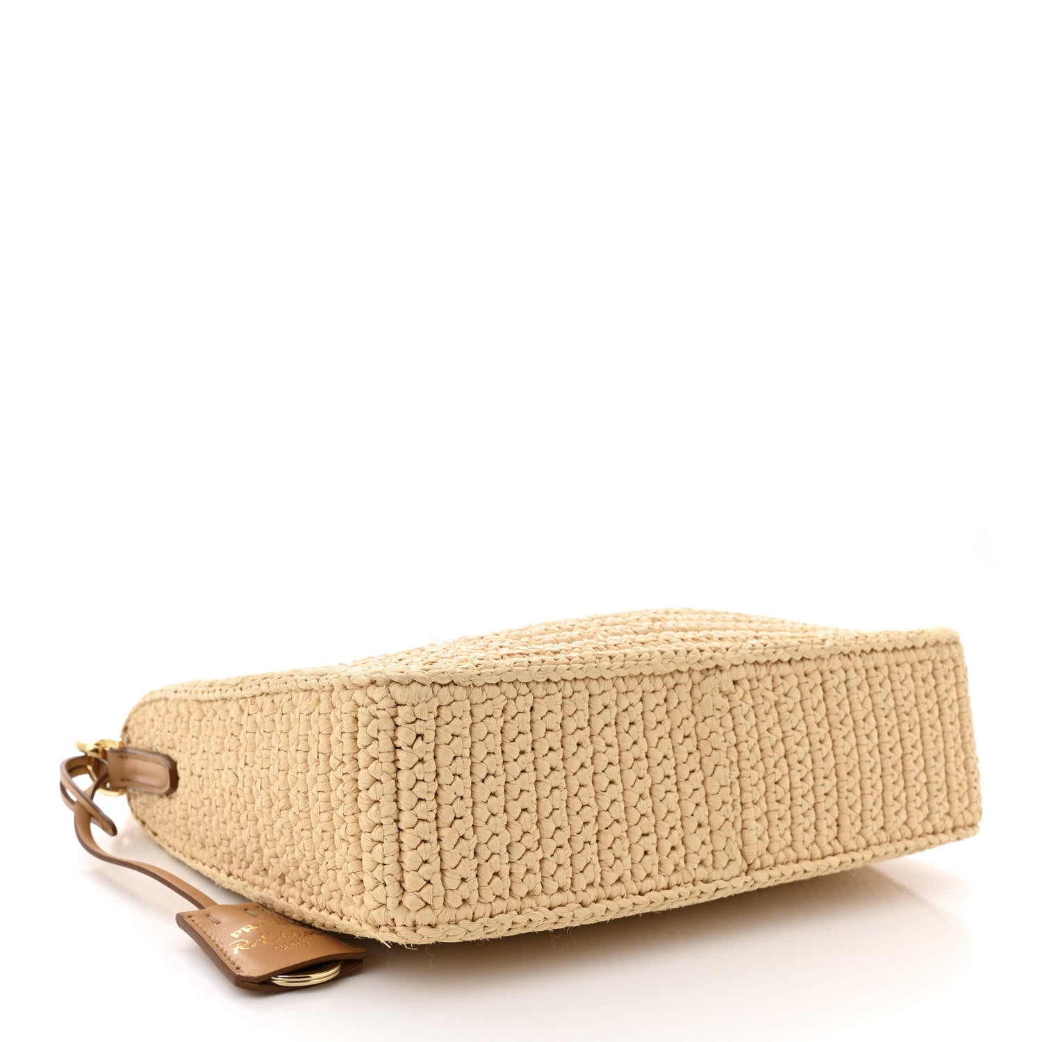 Prada Yarn Raffia Effect Crochet Re-Edition 2005 Shoulder Bag Naturale 4 of 12