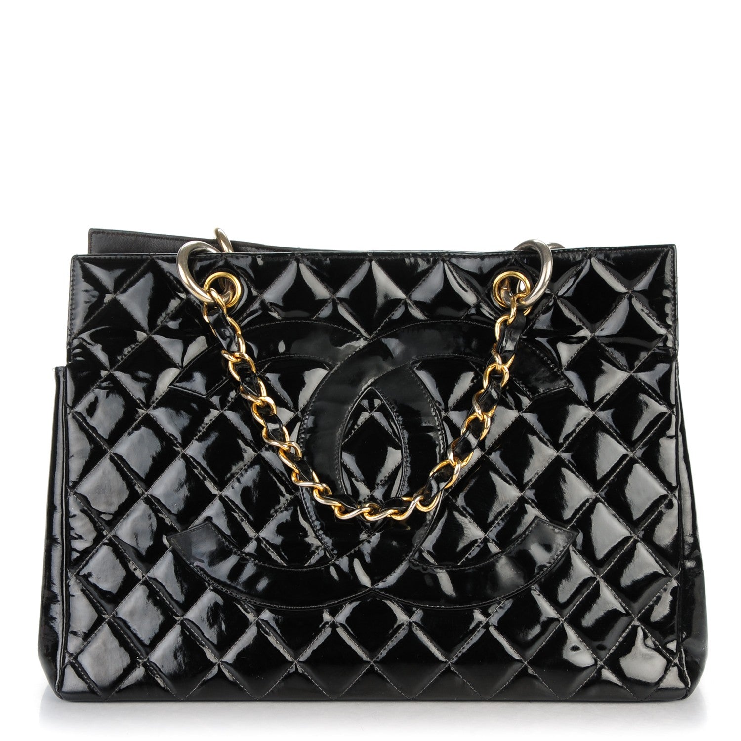 Chanel Patent Grand Shopping Tote GST Black 1 of 12