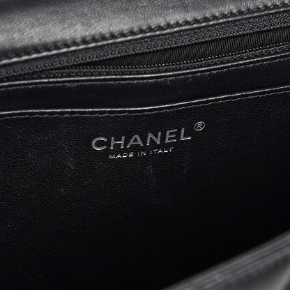 Chanel Lambskin Quilted Large Twist Two Tone Flap Bag Black Beige 7 of 14