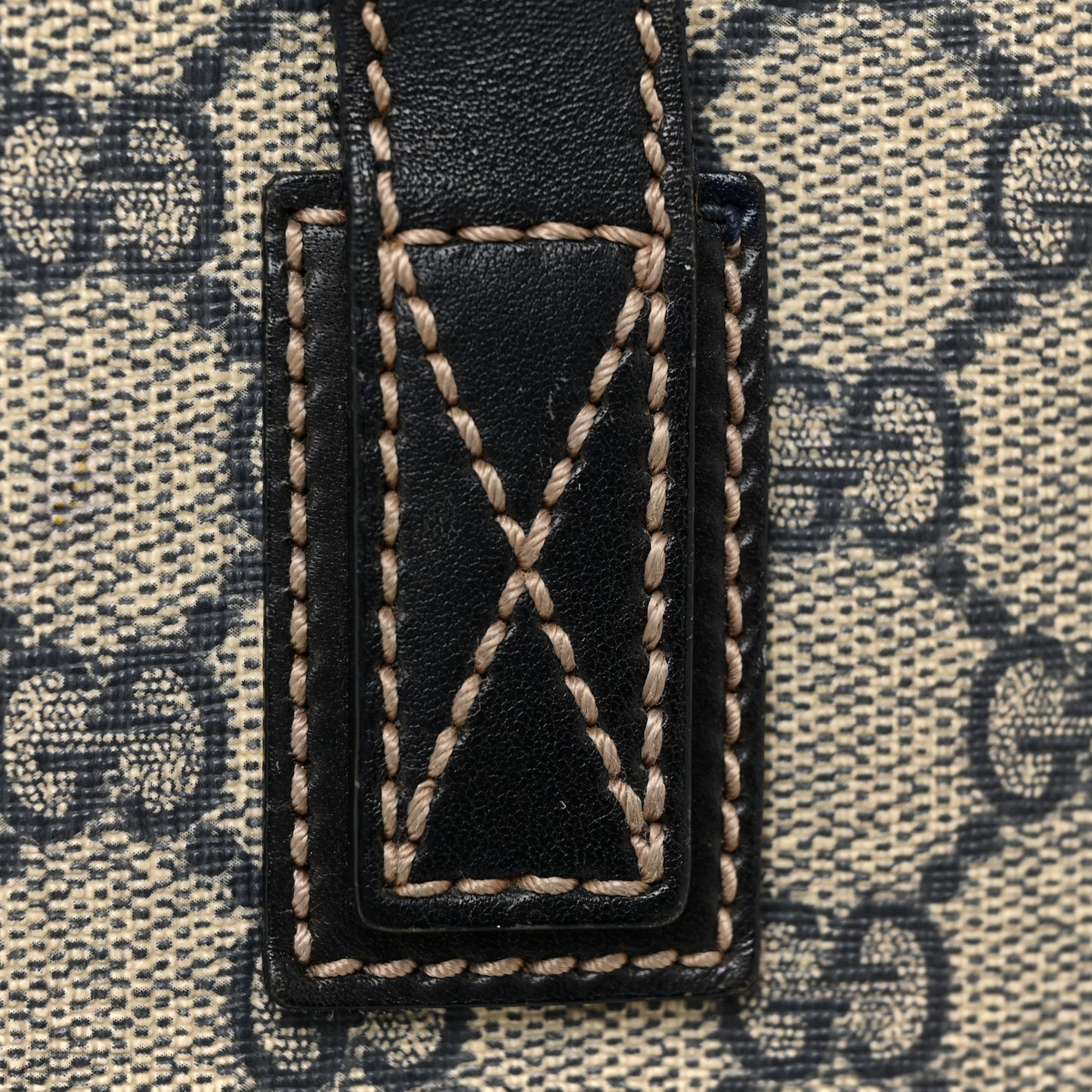 GG Supreme Monogram Medium Zippered Shopping Tote Navy