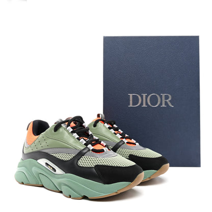 Christian Dior Technical Mesh Calfskin Mens B22 Sneakers 41 Olive Green Orange Black 9 of 9