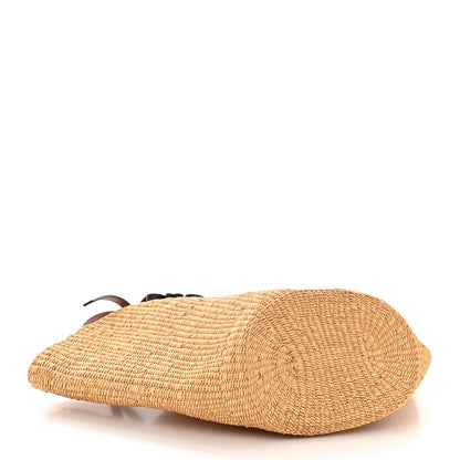 Loewe Calfskin Raffia Paulas Ibiza Small Shell Basket Tote Bag Natural Tan 4 of 11