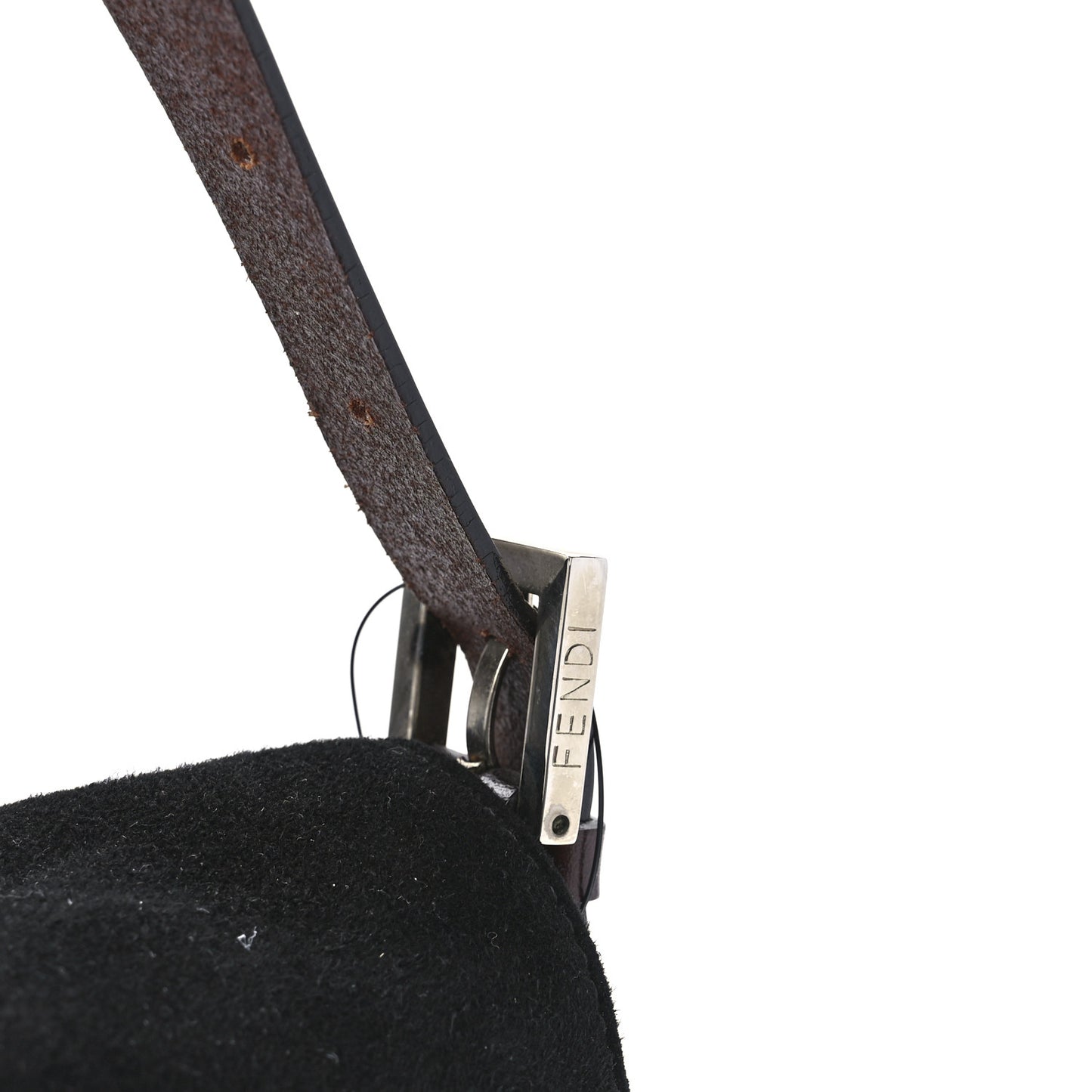 Suede Calfskin Mama Baguette Black