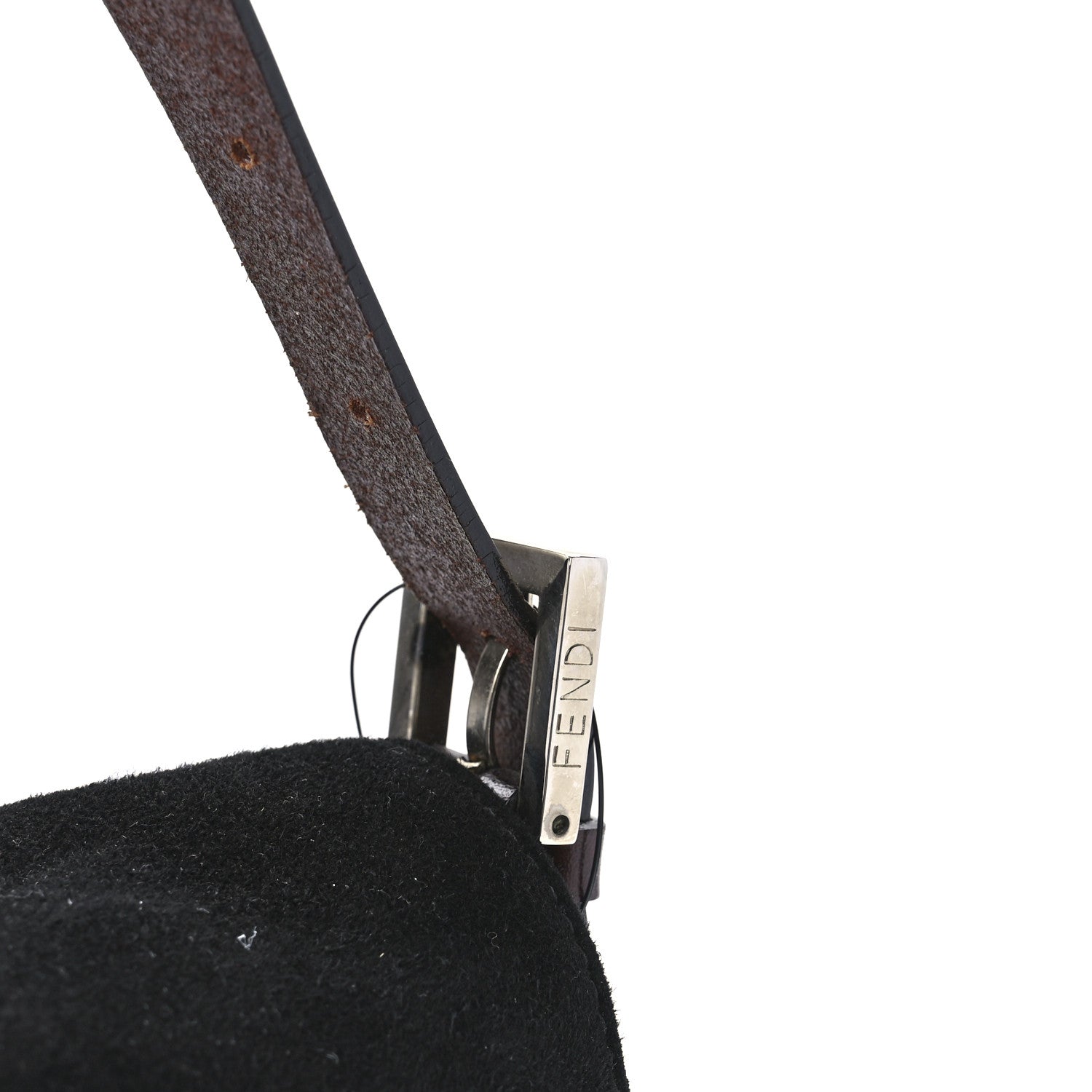 Fendi Suede Calfskin Mama Baguette Black 8 of 13