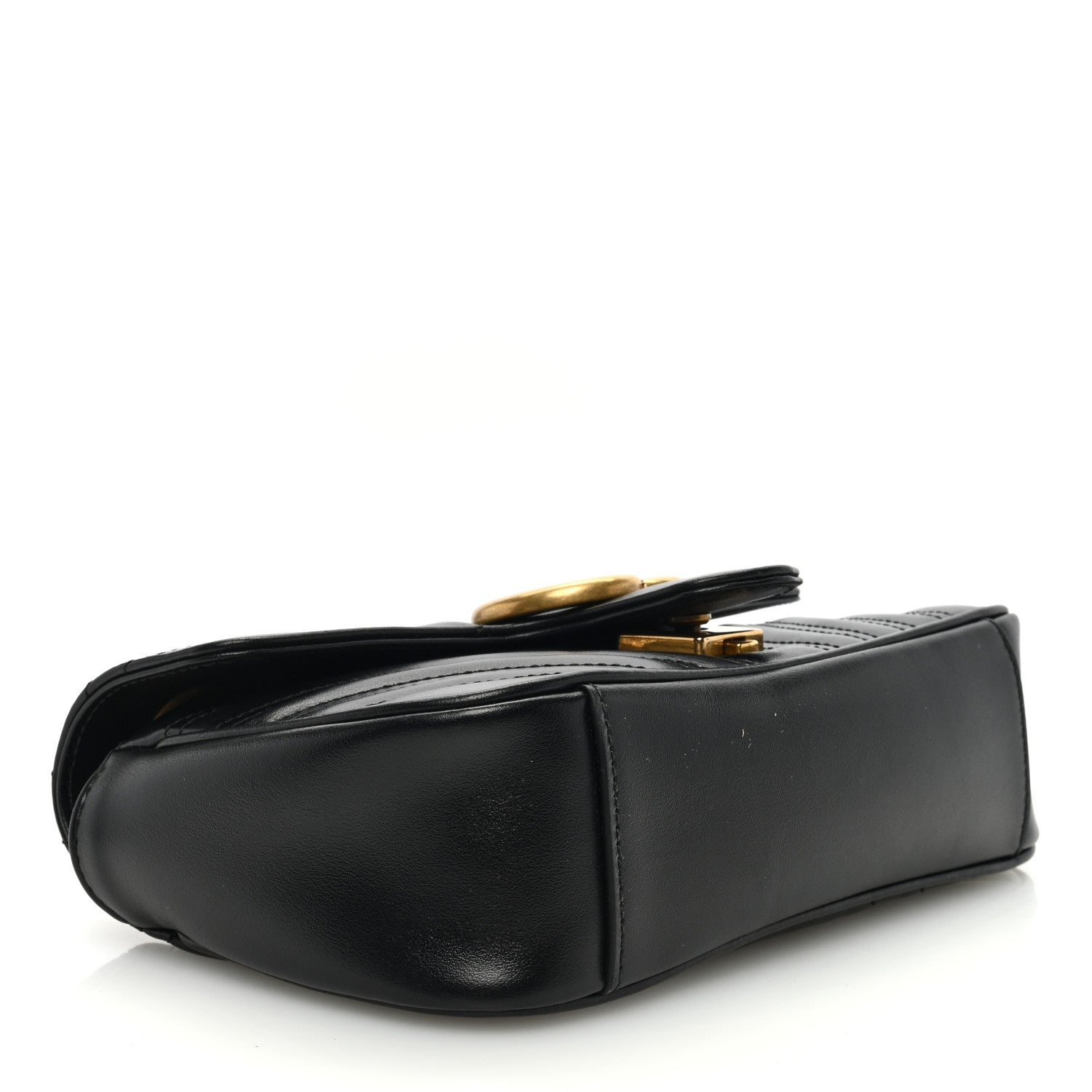 Gucci Calfskin Matelasse Mini GG Marmont Shoulder Bag Black 4 of 11