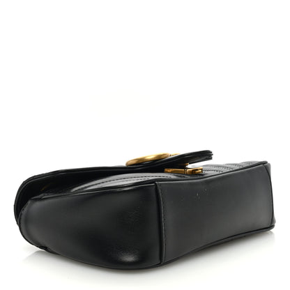 Gucci Calfskin Matelasse Mini GG Marmont Shoulder Bag Black 4 of 11