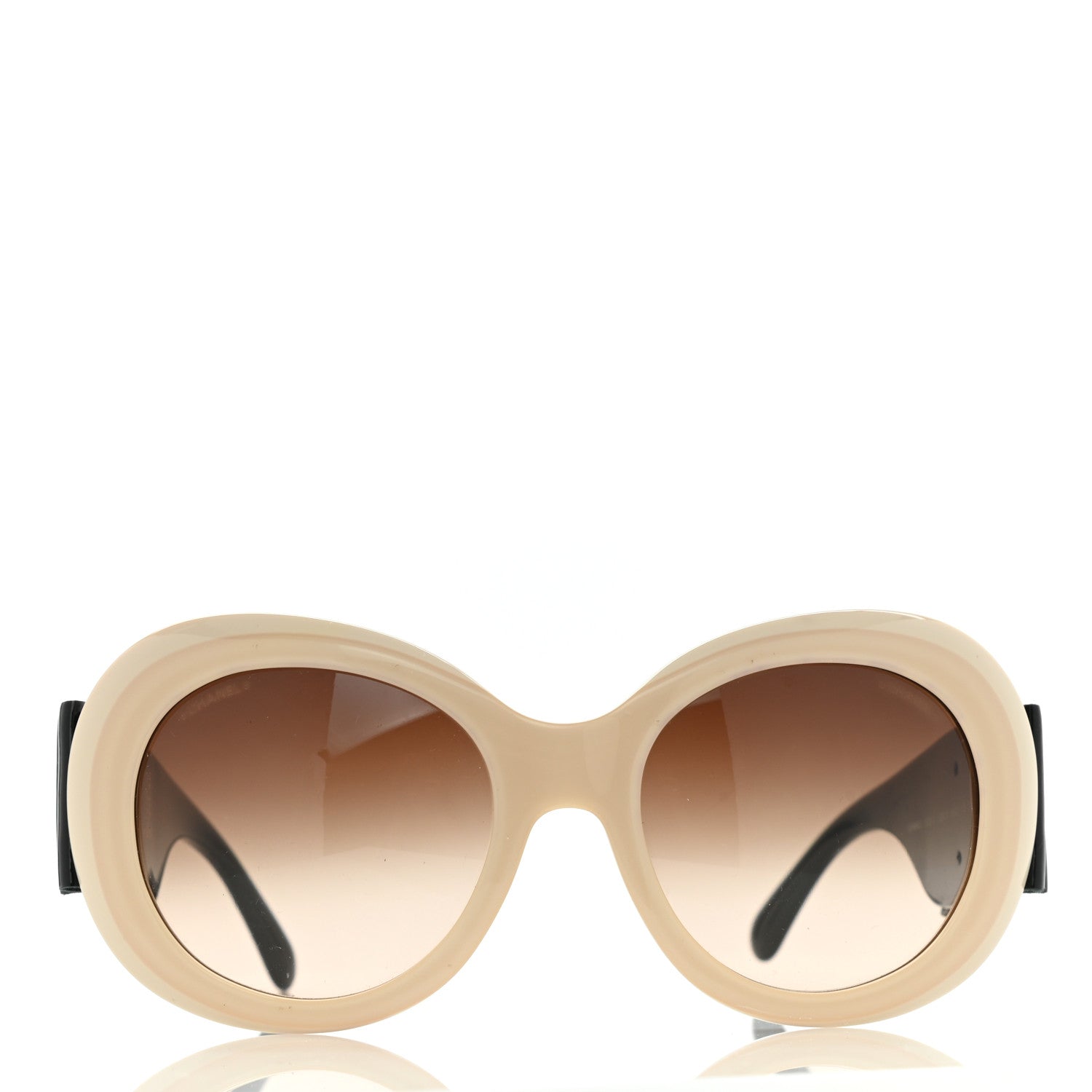 Chanel Acetate Patent CC Bow Sunglasses 5282-Q Beige Black 2 of 8