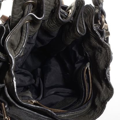 Alexander Wang Pebbled Leather Antique Brass Diego Bucket Bag Charcoal 5 of 6
