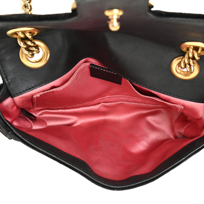 Gucci Velvet Matelasse Mini GG Marmont Shoulder Bag Black 4 of 19