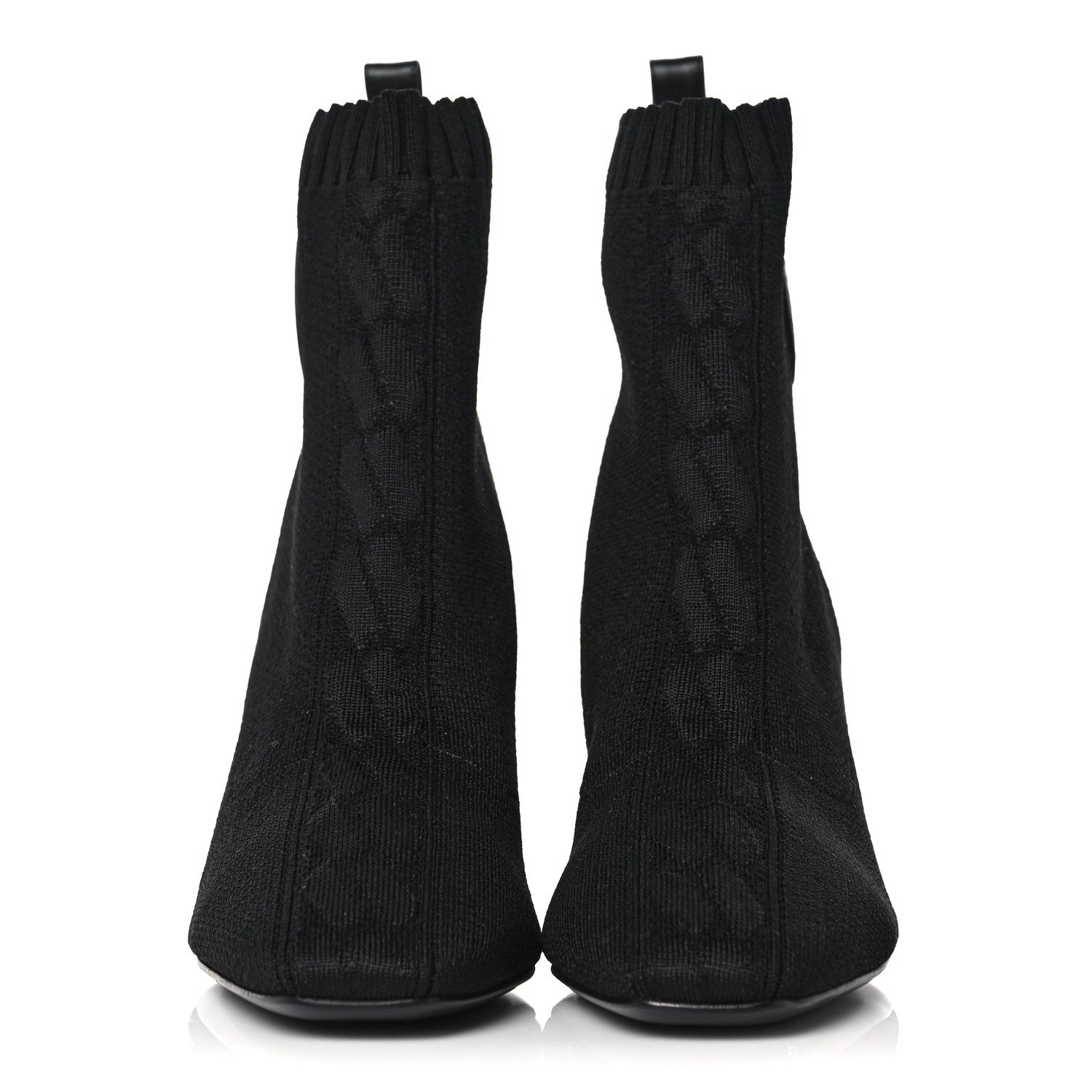 Hermes Knit Calfskin Volver Ankle Boots 37.5 Black 2 of 8