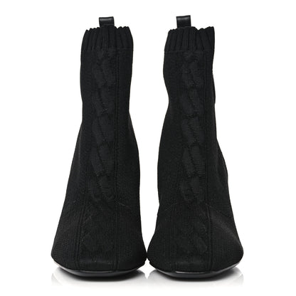 Hermes Knit Calfskin Volver Ankle Boots 37.5 Black 2 of 8
