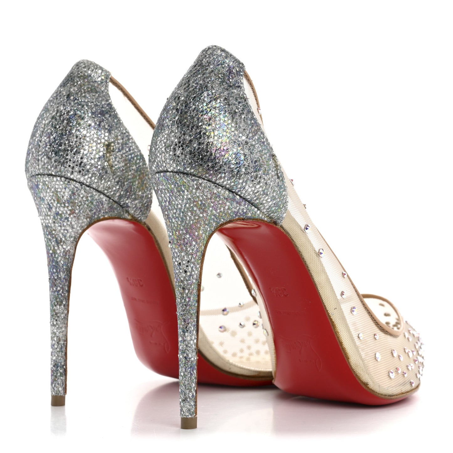Rete Glitter Solaria Mini Specchio Strass Follies 100 Pumps 38.5 Pearl