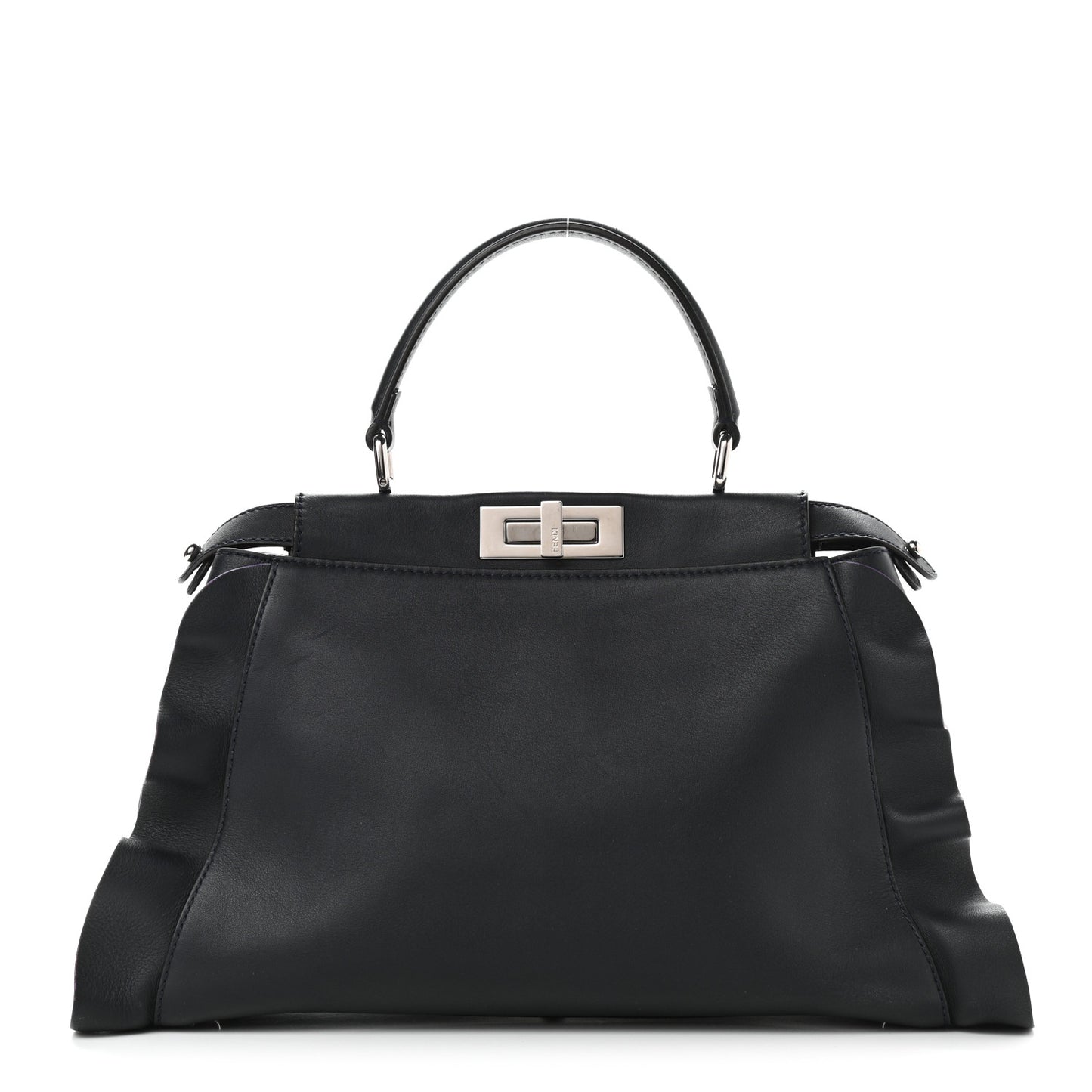 Vitello Seta Waves Bi-Color Medium Peekaboo Iconic Satchel Blue Notte Mostarda