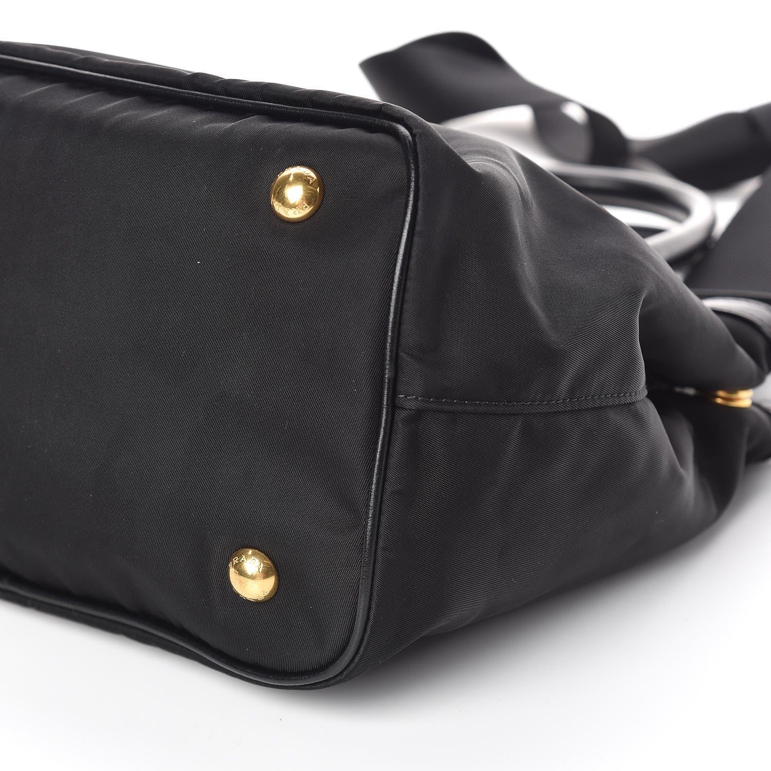 Prada Tessuto Nylon Soft Calf Tote Black 7 of 11