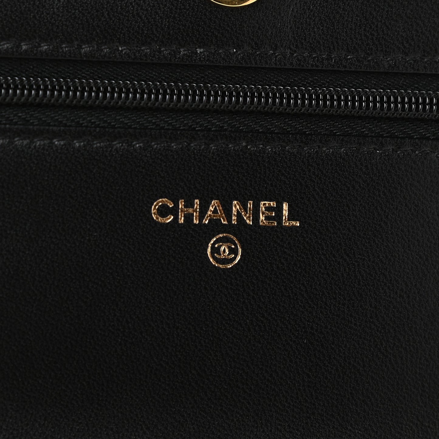 Lambskin Quilted Wallet On Chain WOC Black