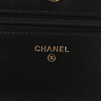 Chanel Lambskin Quilted Wallet On Chain WOC Black 7 of 11