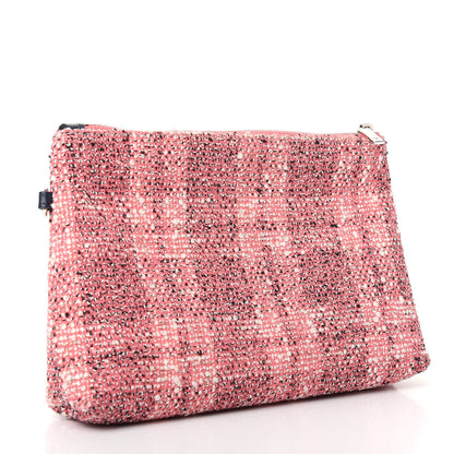 Chanel Tweed Logo Eyelets Pouch Pink 3 of 6