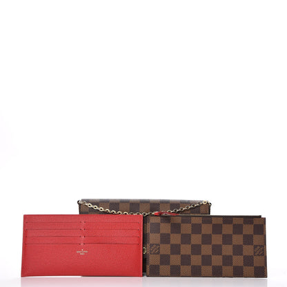 Louis Vuitton Damier Ebene Pochette Felicie Chain Wallet 9 of 10