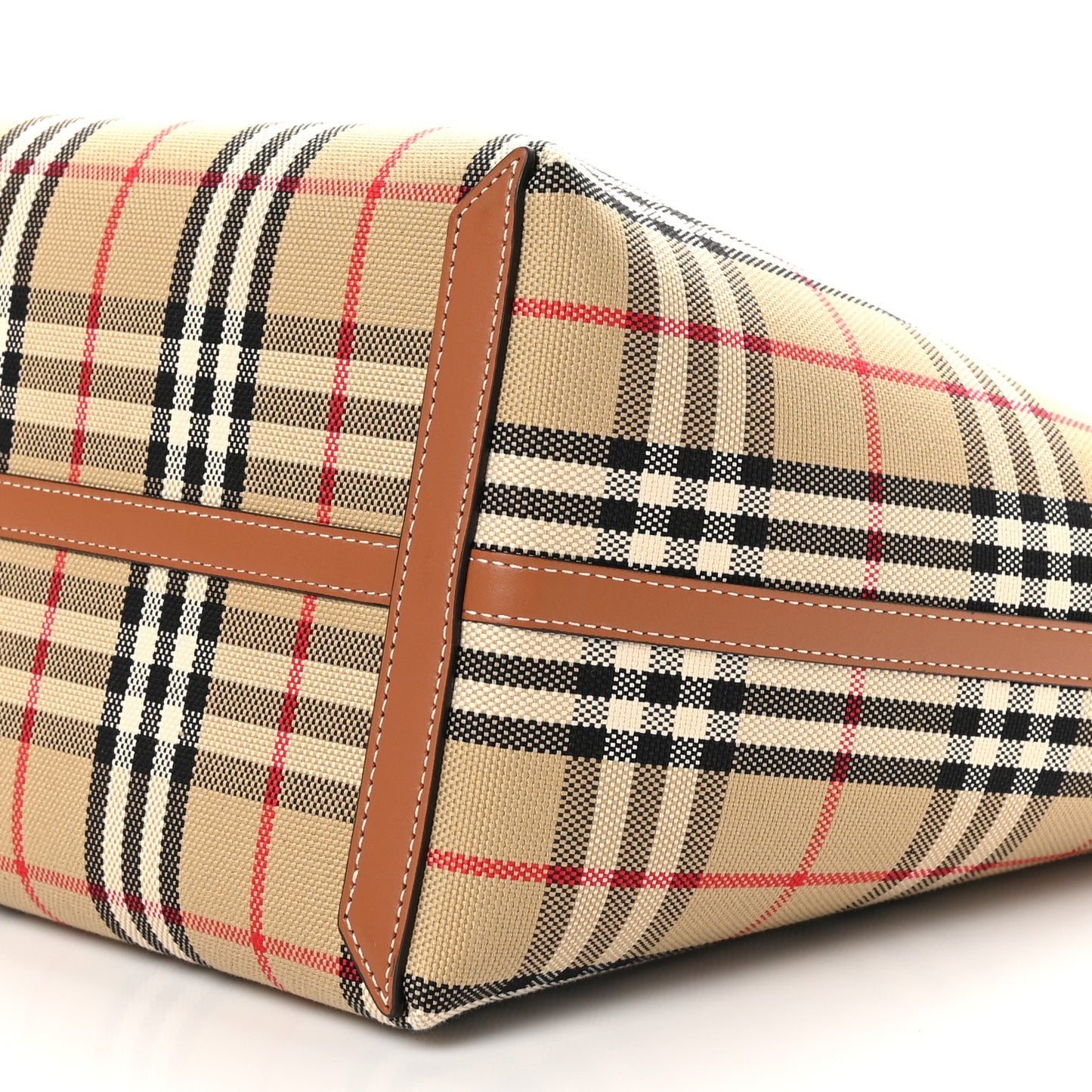 Cotton Vintage Check Medium London Tote Bag Briar Brown Black
