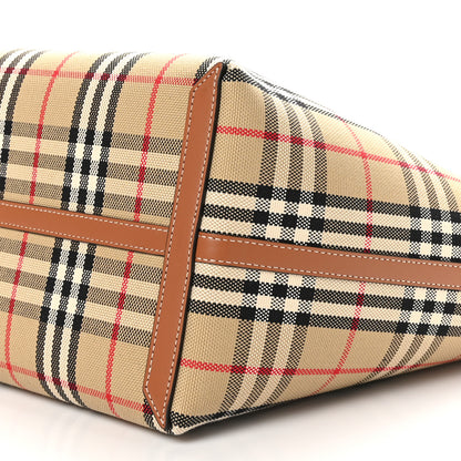 Burberry Cotton Vintage Check Medium London Tote Bag Briar Brown Black 11 of 11
