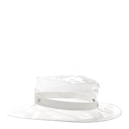 Chanel PVC Vinyl CC Cloche Hat S Transparent White 4 of 8