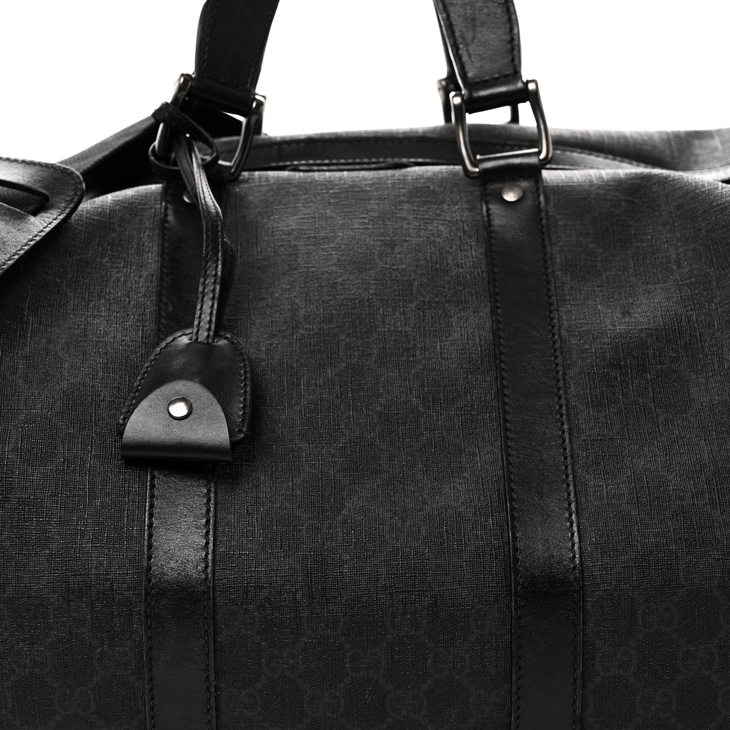 Gucci GG Supreme Monogram Medium Carry-On Duffle Bag Black Grey 7 of 9
