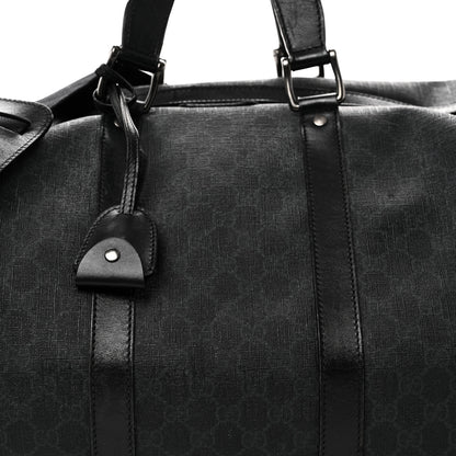 Gucci GG Supreme Monogram Medium Carry-On Duffle Bag Black Grey 7 of 9