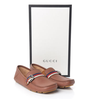Gucci Calfskin Web Mens Buckle Loafers 6 Brown 8 of 8
