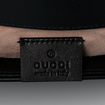 Gucci Calfskin Matelasse Mini GG Marmont Top Handle Shoulder Bag Black 6 of 11