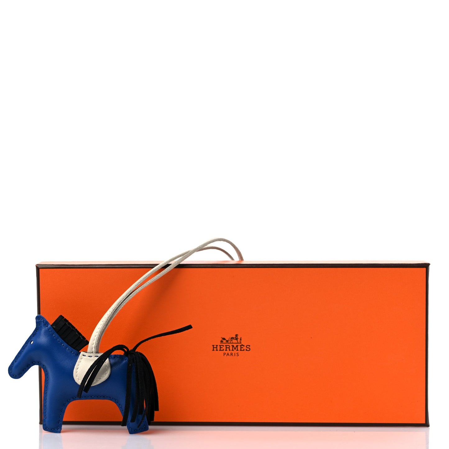 Milo Lambskin Grigri Rodeo Horse Bag Charm PM Bleu France