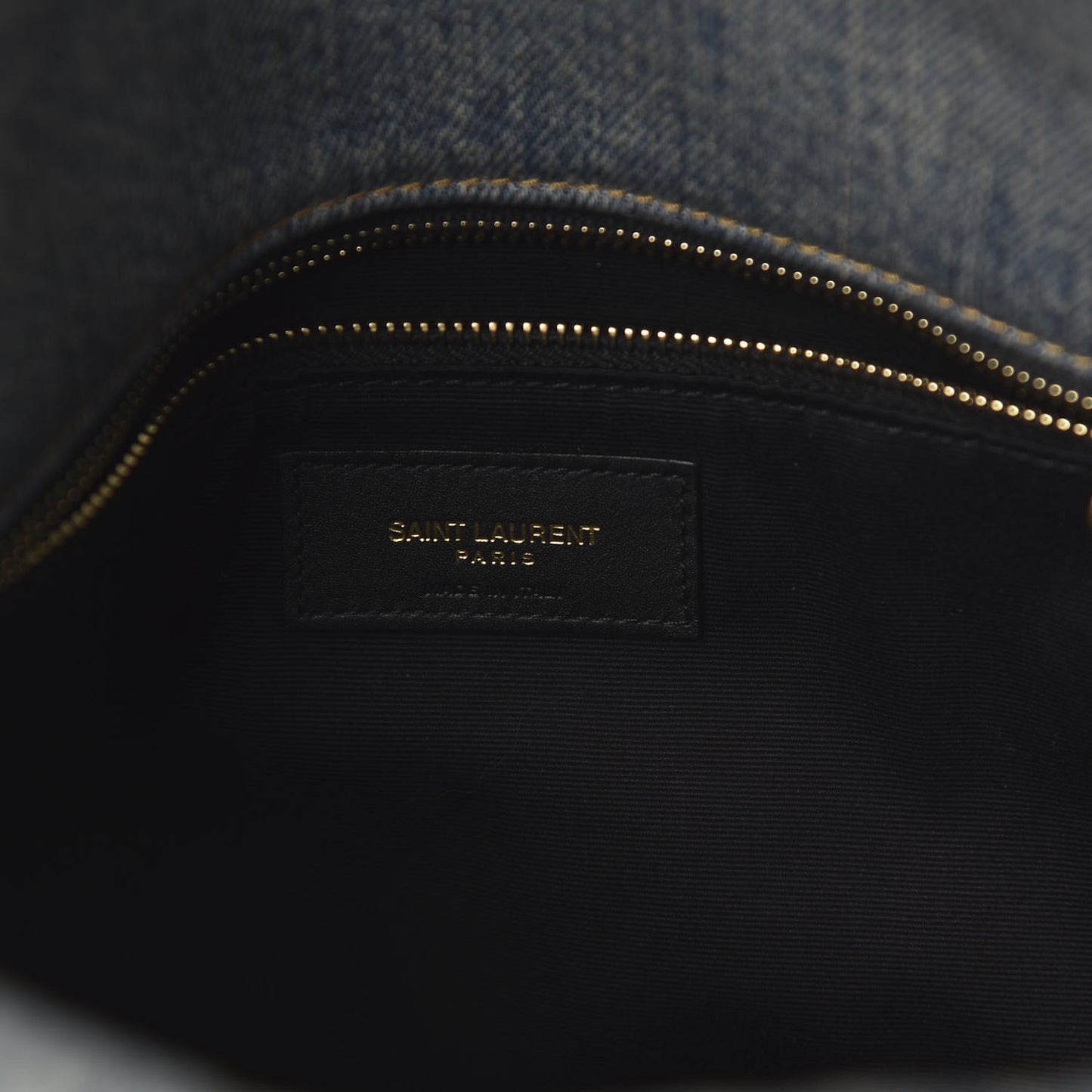 Denim Quilted Medium Loulou Puffer Monogram Chain Satchel Blue Black