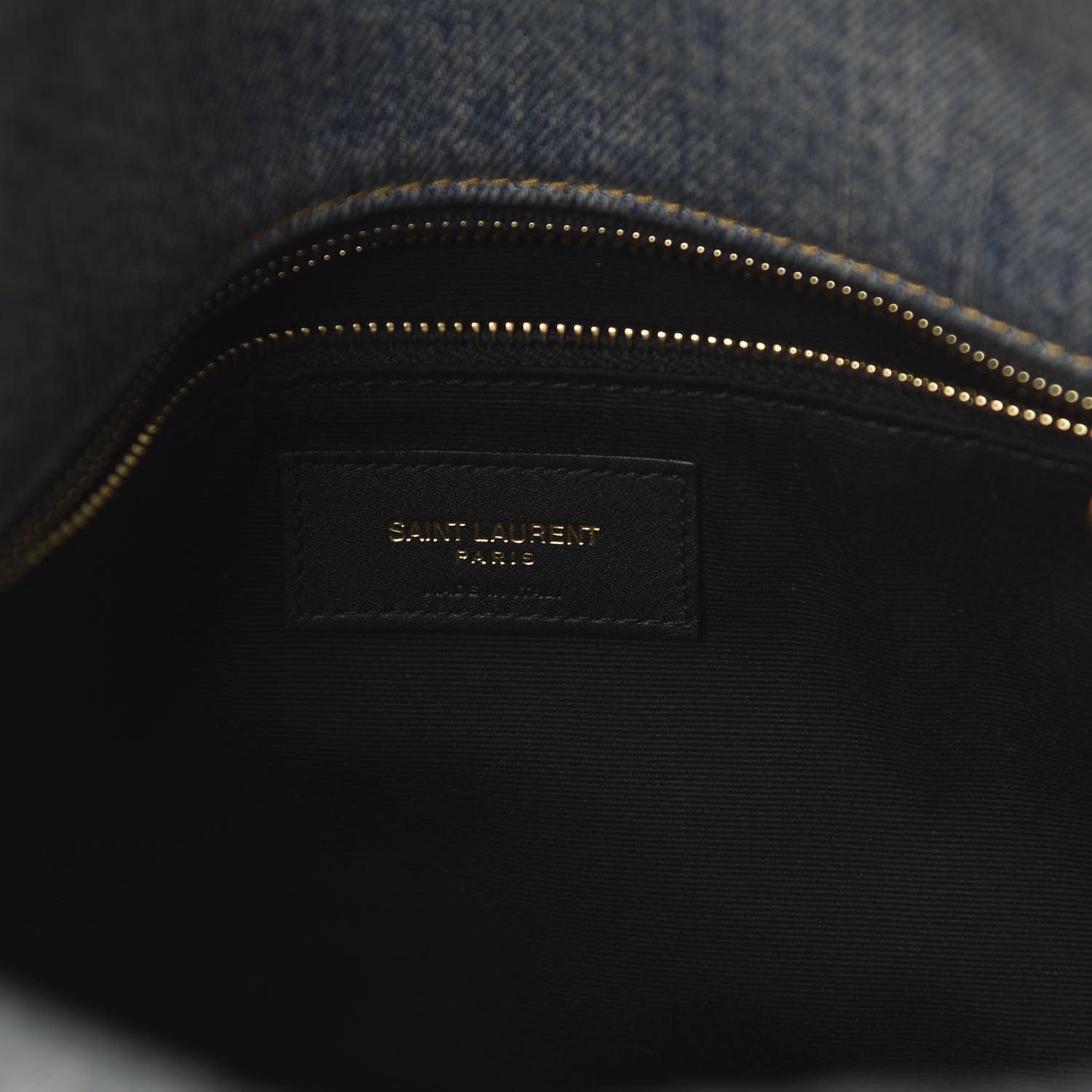 Saint Laurent Denim Quilted Medium Loulou Puffer Monogram Chain Satchel Blue Black 8 of 9