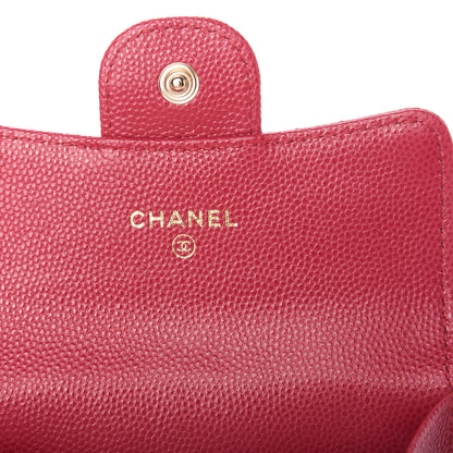 Chanel Caviar Quilted Flap Card Holder Wallet Dark Pink 8 of 11