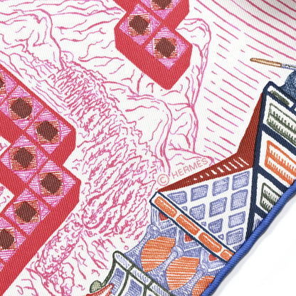 Hermes Silk Twill Super Silk Quest Detail Scarf 45 Rose Bleu Vert 3 of 3