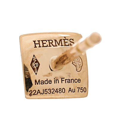 Hermes 18K Rose Gold Diamond Clou d'H Stud Earrings 4 of 5