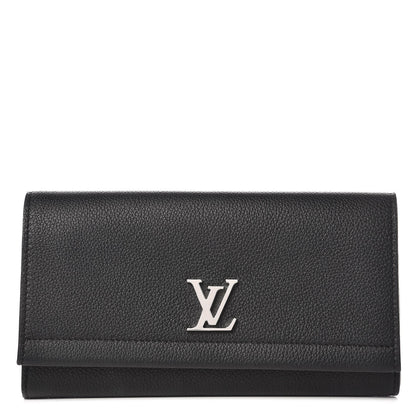 Louis Vuitton Calfskin Lockme II Wallet Black 1 of 7