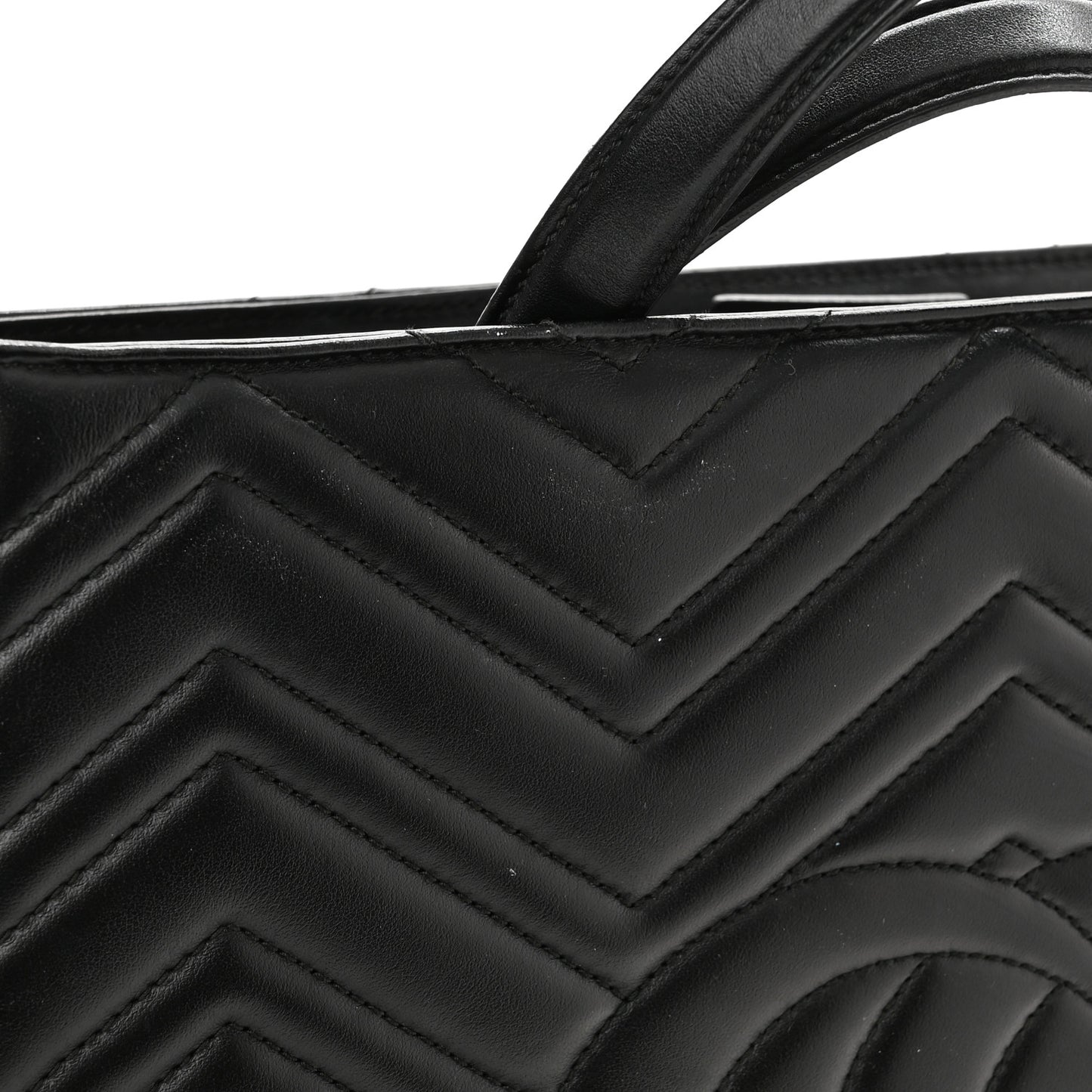 Calfskin Matelasse Medium GG Marmont Tote Black