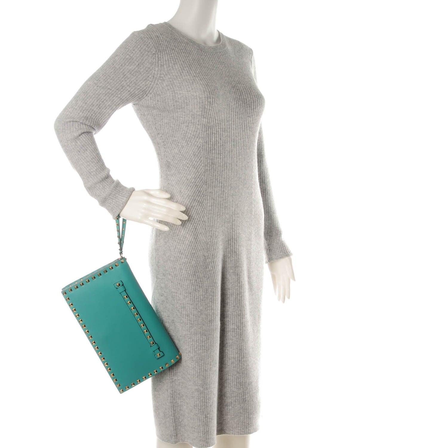Valentino Garavani Nappa Rockstud Wristlet Clutch Colibri 2 of 8
