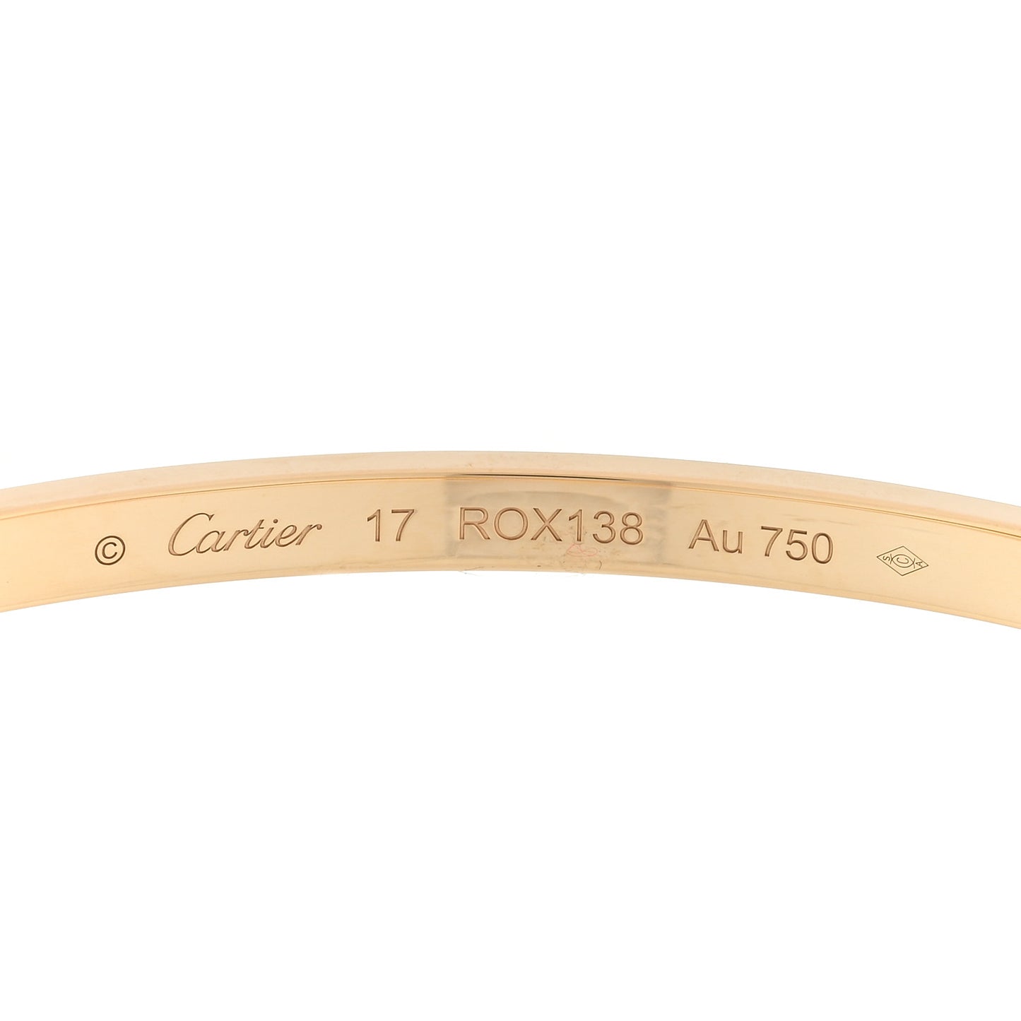 18K Yellow Gold Small LOVE Bracelet 17