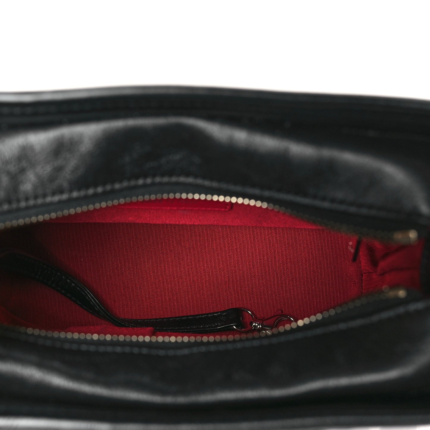 Aged Calfskin Quilted Small Gabrielle Hobo Black