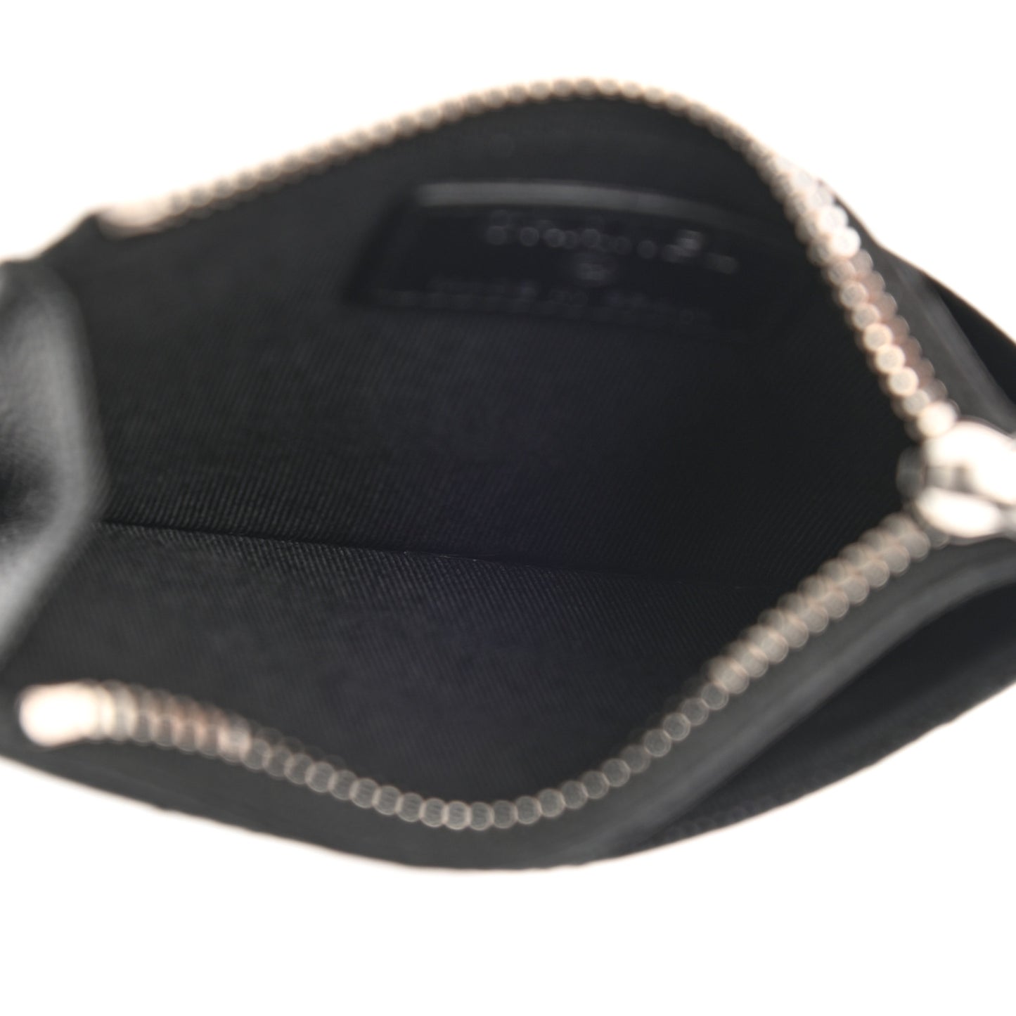 Iridescent Caviar Quilted CC Zip Card Holder Black