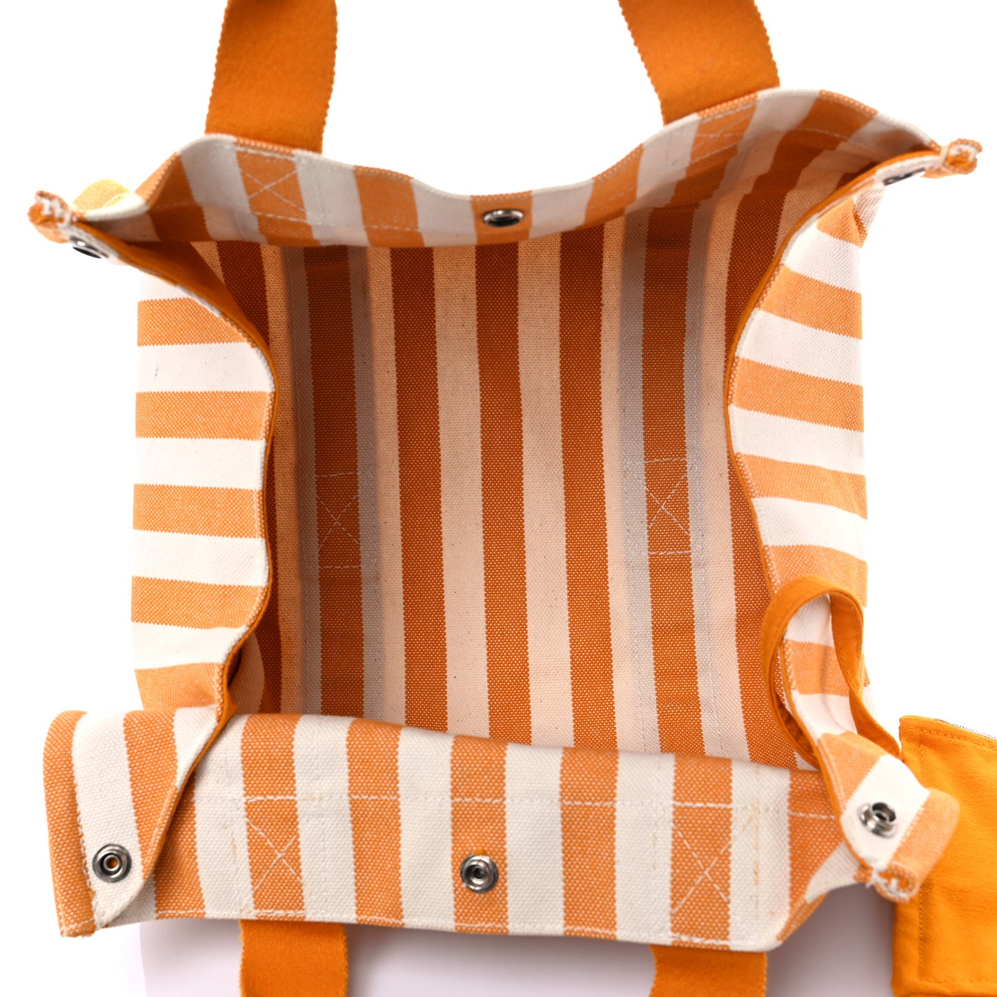Canvas Striped Cannes Beach Bag PM Orange
