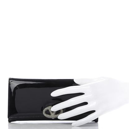 Valentino Garavani Patent Crystal Flap Wallet Black 2 of 10