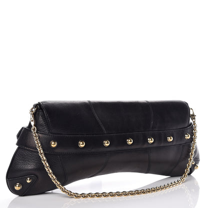 Gucci Calfskin Horsebit Chain Clutch Black 3 of 19