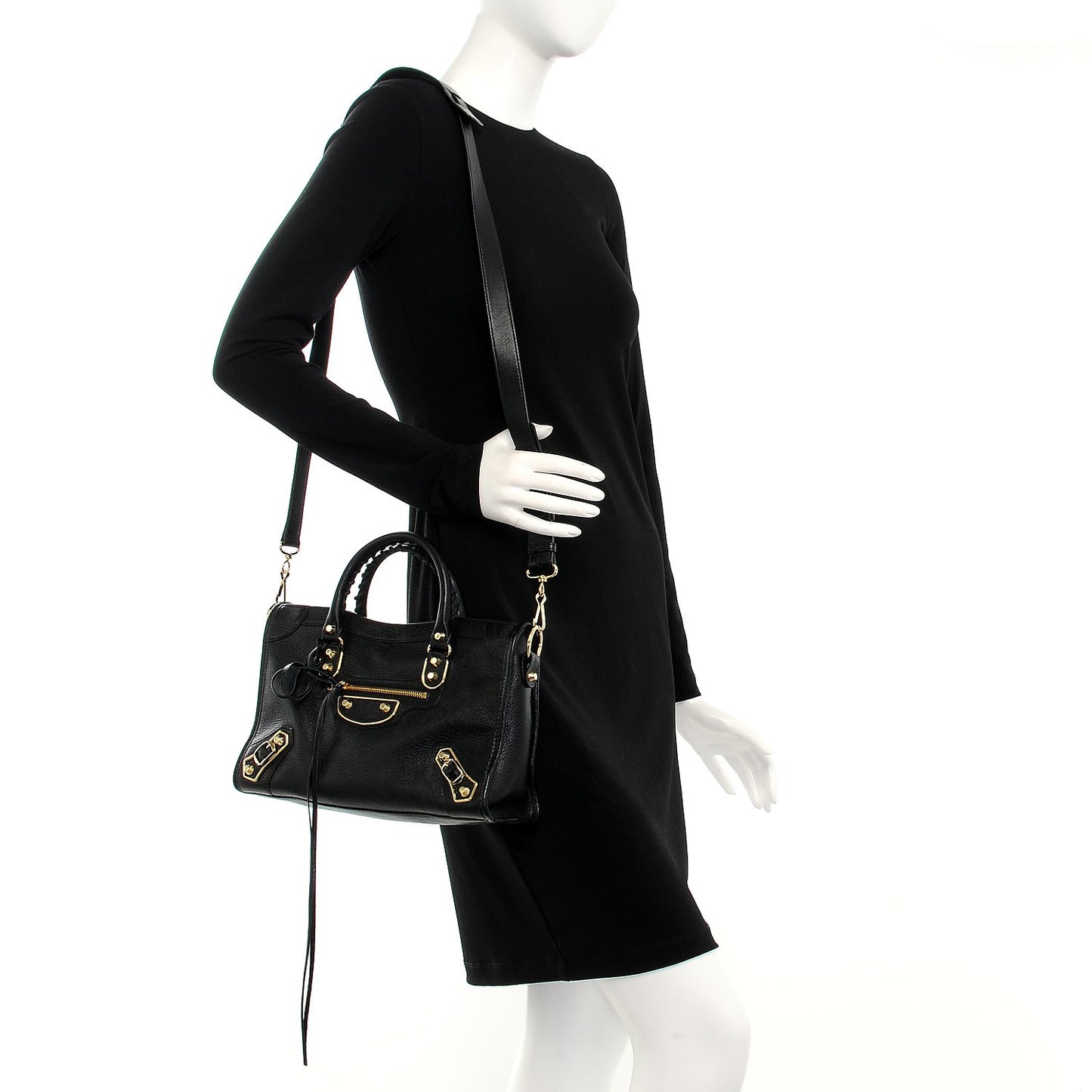 Chevre Gold Metallic Edge Hardware S City Black