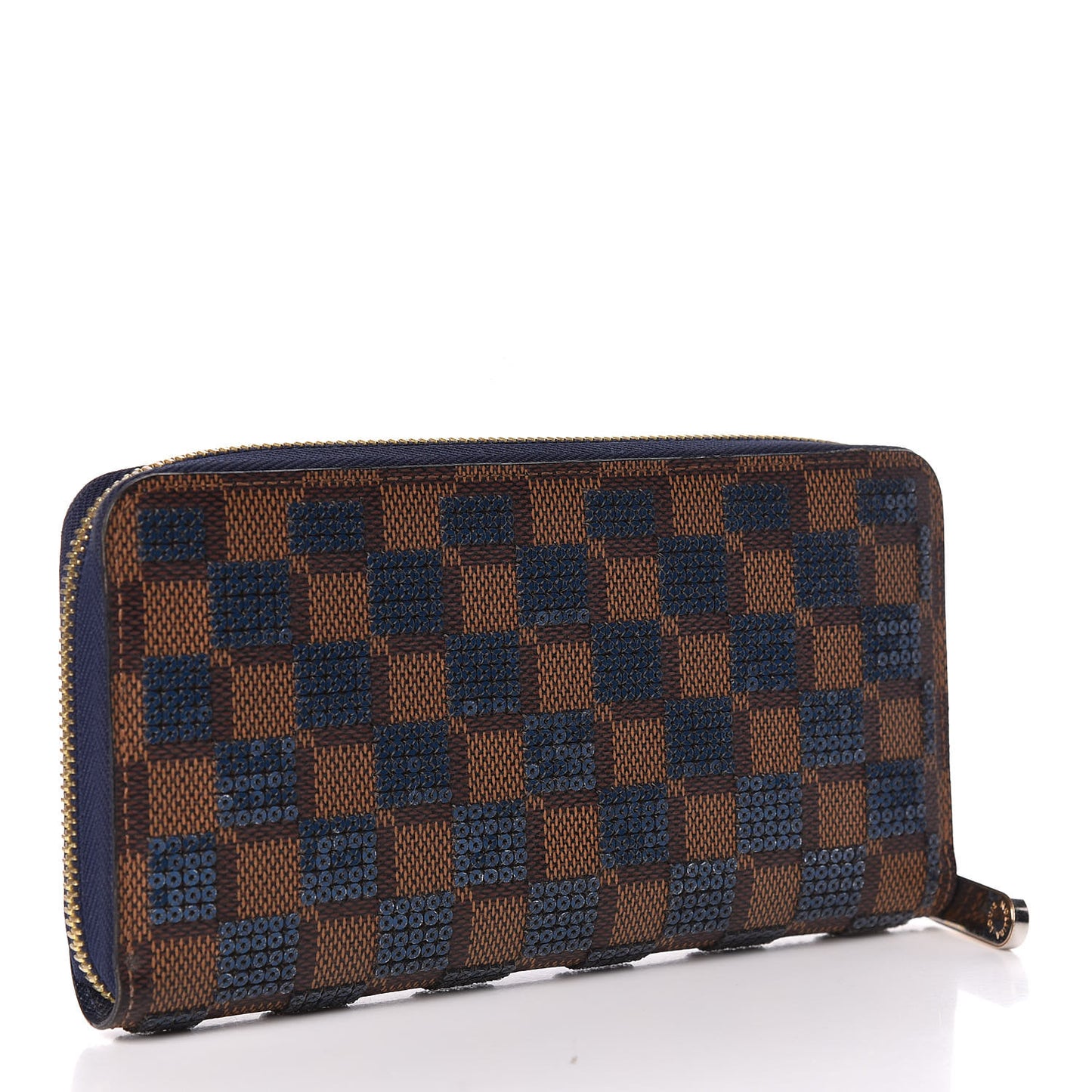 Damier Paillettes Zippy Wallet Blue