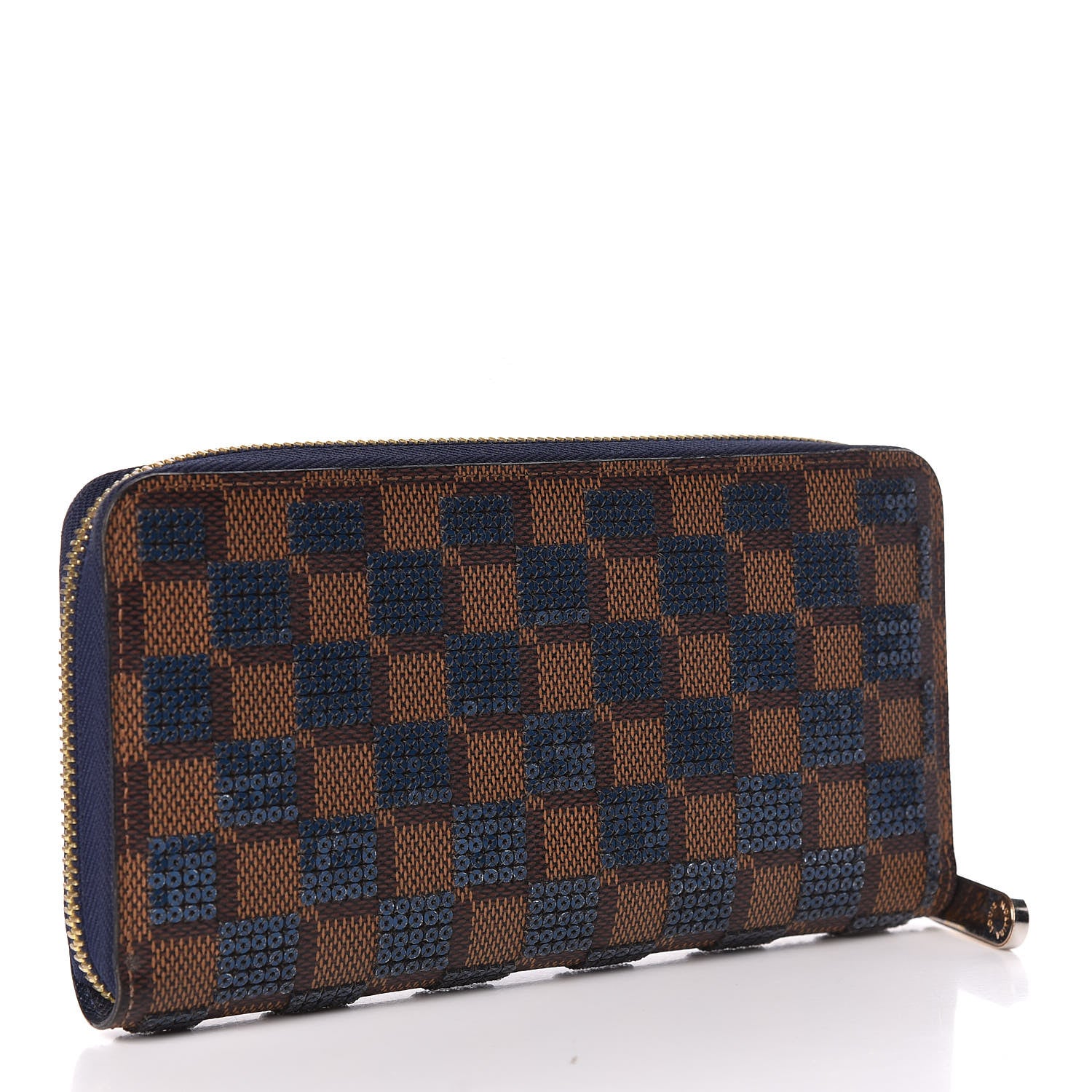 Louis Vuitton Damier Paillettes Zippy Wallet Blue 3 of 9