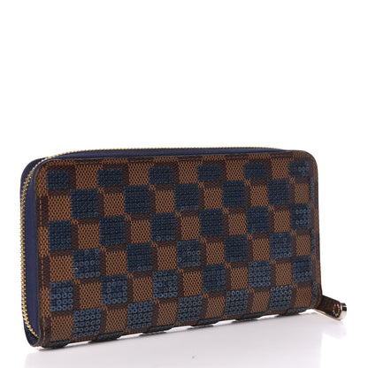 Louis Vuitton Damier Paillettes Zippy Wallet Blue 3 of 9